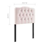 Annabel Diamond Tufted Performance Velvet Twin Headboard by Lefancy