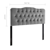 Annabel Diamond Tufted Performance Velvet King Headboard by Lefancy