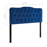 Annabel Diamond Tufted Performance Velvet Queen Headboard by Lefancy