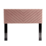 Alyson Angular Channel Tufted Performance Velvet Twin Headboard by Lefancy