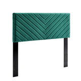 Alyson Angular Channel Tufted Performance Velvet Twin Headboard by Lefancy