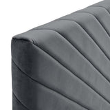 Alyson Angular Channel Tufted Performance Velvet Full / Queen Headboard by Lefancy