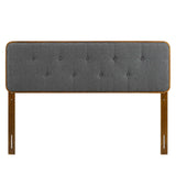 Collins Tufted Fabric and Wood Twin Headboard by Lefancy