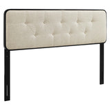 Collins Tufted Fabric and Wood Full Headboard by Lefancy