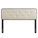 Collins Tufted Fabric and Wood Full Headboard by Lefancy