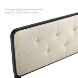 Collins Tufted Fabric and Wood Full Headboard by Lefancy