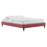 Harlow Performance Velvet Twin Platform Bed Frame by Lefancy