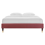 Harlow Performance Velvet Twin Platform Bed Frame by Lefancy