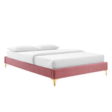 Sutton Performance Velvet Queen Bed Frame by Lefancy