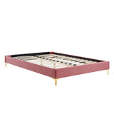 Sutton Performance Velvet Queen Bed Frame by Lefancy