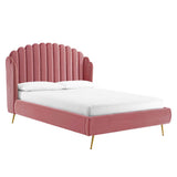 Lana Performance Velvet Queen Wingback Platform Bed by Lefancy