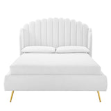 Lana Performance Velvet Queen Wingback Platform Bed by Lefancy