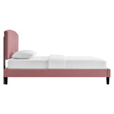 Alessi Performance Velvet Queen Platform Bed by Lefancy