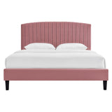 Alessi Performance Velvet Queen Platform Bed by Lefancy