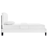 Alessi Performance Velvet Queen Platform Bed by Lefancy