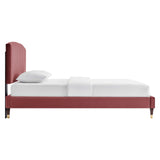 Alessi Performance Velvet Queen Platform Bed by Lefancy