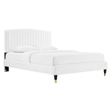 Alessi Performance Velvet Queen Platform Bed by Lefancy