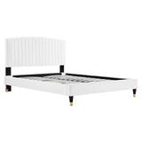 Alessi Performance Velvet Queen Platform Bed by Lefancy