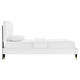 Alessi Performance Velvet Queen Platform Bed by Lefancy