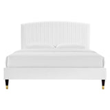 Alessi Performance Velvet Queen Platform Bed by Lefancy