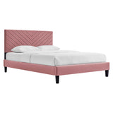 Roxanne Performance Velvet Queen Platform Bed by Lefancy