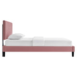 Roxanne Performance Velvet Queen Platform Bed by Lefancy