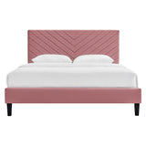 Roxanne Performance Velvet Queen Platform Bed by Lefancy