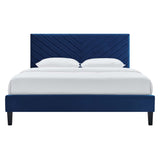 Roxanne Performance Velvet Queen Platform Bed by Lefancy