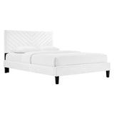 Roxanne Performance Velvet Queen Platform Bed by Lefancy