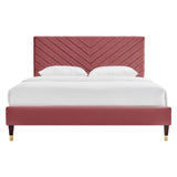 Roxanne Performance Velvet Queen Platform Bed by Lefancy