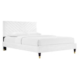 Roxanne Performance Velvet Queen Platform Bed by Lefancy