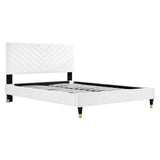 Roxanne Performance Velvet Queen Platform Bed by Lefancy