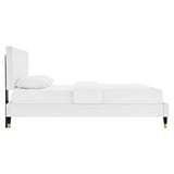 Roxanne Performance Velvet Queen Platform Bed by Lefancy