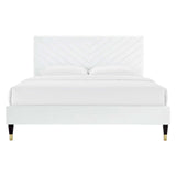 Roxanne Performance Velvet Queen Platform Bed by Lefancy