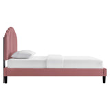 Daisy Performance Velvet Queen Platform Bed by Lefancy