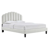 Daisy Performance Velvet Queen Platform Bed by Lefancy