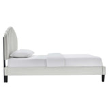 Daisy Performance Velvet Queen Platform Bed by Lefancy