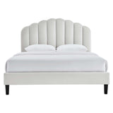 Daisy Performance Velvet Queen Platform Bed by Lefancy