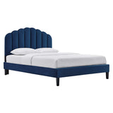 Daisy Performance Velvet Queen Platform Bed by Lefancy