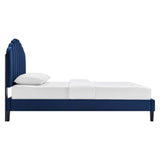 Daisy Performance Velvet Queen Platform Bed by Lefancy