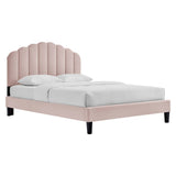 Daisy Performance Velvet Queen Platform Bed by Lefancy