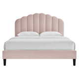 Daisy Performance Velvet Queen Platform Bed by Lefancy