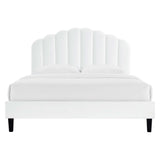 Daisy Performance Velvet Queen Platform Bed by Lefancy