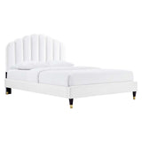 Daisy Performance Velvet Queen Platform Bed by Lefancy