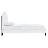 Daisy Performance Velvet Queen Platform Bed by Lefancy