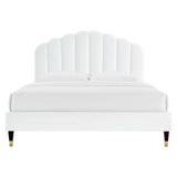 Daisy Performance Velvet Queen Platform Bed by Lefancy