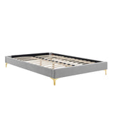 Sutton Performance Velvet Twin Bed Frame by Lefancy