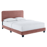 Celine Channel Tufted Performance Velvet King Platform Bed by Lefancy