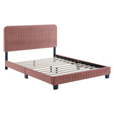 Celine Channel Tufted Performance Velvet King Platform Bed by Lefancy