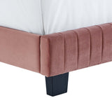 Celine Channel Tufted Performance Velvet King Platform Bed by Lefancy